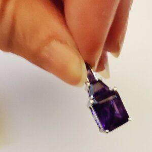 Amethyst sterling silver pendant